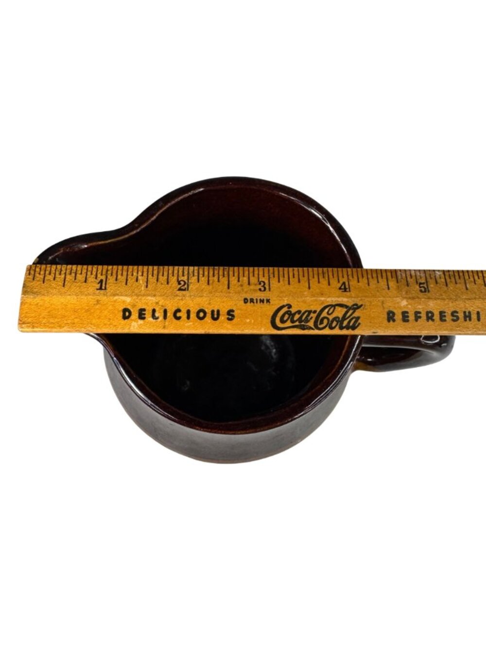 Roseville RRP Co USA Ceramic Pitcher Stoneware Brown Glaze 6" Tall Rustic - Picture 4 of 10